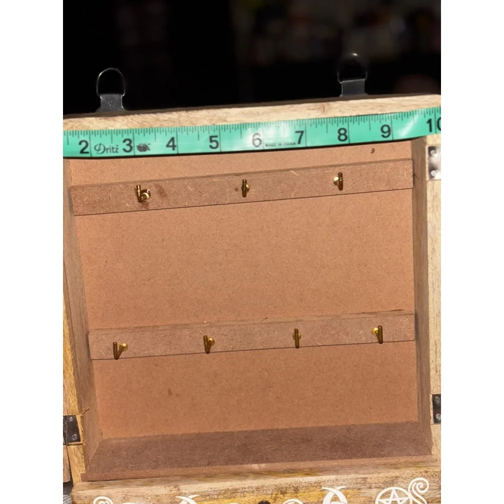 Brown & White Wooden Jewelry Organizer